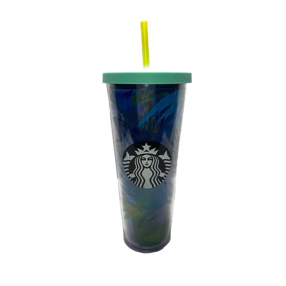 Starbucks Metallic Leaves & Hawaii Tropical 24 oz Tumbler